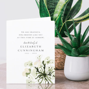 Cartão De Agradecimento Memorial Watercolor Botanicals Floral Elegante Chi