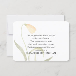 Cartão De Agradecimento Memorial Watercolor Floral Botanicals Moderna Chic