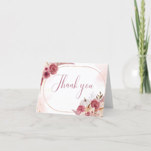 Cartão de Agradecimento Menina Chuveiro de Bebê Ab