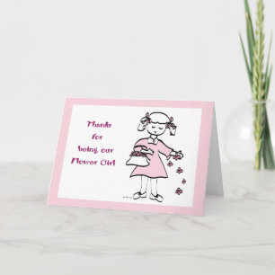 Cartão De Agradecimento Menina das Flores