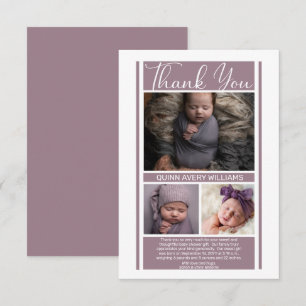 Cartão De Agradecimento Menina de Chá de fraldas de Lavanda minimalista o