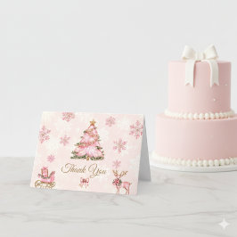 Cartão De Agradecimento Menina do Winter ONEderland 1º Aniversário Floco d