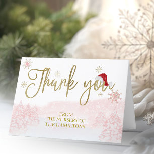 Cartão De Agradecimento Menina Santa Bebê Natal Obrigado