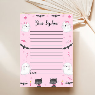 Cartão De Agradecimento Menina Spooky Halloween Cápsula Nota Mess