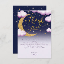 Cartão De Agradecimento Menina Twinkle Little Star 1º Aniversário Obrigada