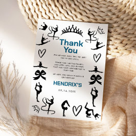 Cartão De Agradecimento Meninas Ginástica Moderna Preta 10º Aniversário