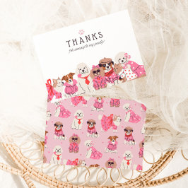 Cartão De Agradecimento Meninas Rosa Puppinho Pawty Aniversário