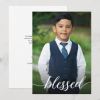 Menino da Primeira Comunhão Sagrada Foto Obrigado