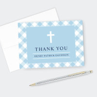 Menino da Primeira Comunhão Xadrez Gingham Azul