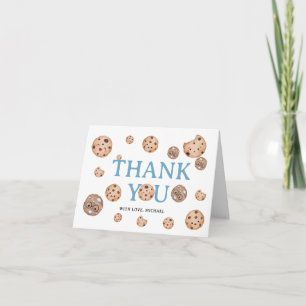 Cartão De Agradecimento Menino de Biscoito Doce Primeiro Aniversário Jarra
