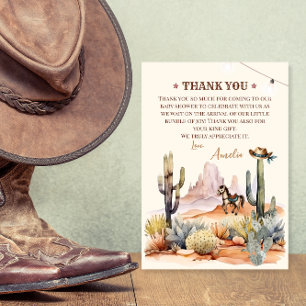 Cartão De Agradecimento Menino do Oeste Selvagem Um Pequeno Cowboy Churras