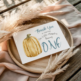 Cartão De Agradecimento Meninos Pequenos Abóboras Outono Aniversário Obrig