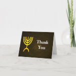Cartão De Agradecimento Menorah Flame Obrigado<br><div class="desc">Um cartões de agradecimentos para acompanhar o Bar/Bat Mitzvah convites com o mesmo design.</div>
