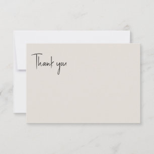 Cartão De Agradecimento Mensagem de casamento Beige