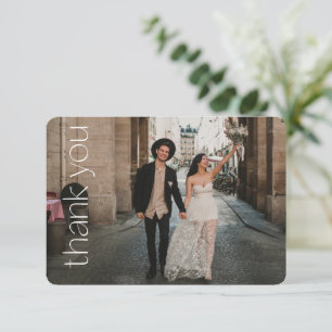 Cartão De Agradecimento Mensagem de casamento com sobreposição de foto de