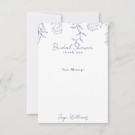 Cartão De Agradecimento Mensagem de casamento personalizada da Marinha Obr