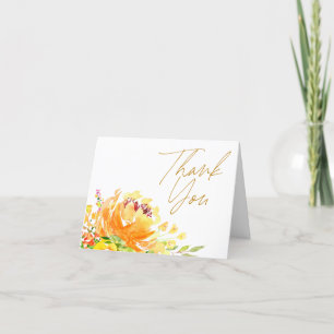 Cartão De Agradecimento Mensagem de Chuveiro Nupcial Floral em Aquarela Am