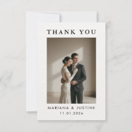 Cartão De Agradecimento Mensagem de Foto de Casamento de Inverno Minimalis