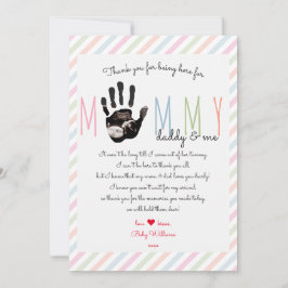 Cartão De Agradecimento Mensagem do Chá de fraldas de Ultrassom de Corte