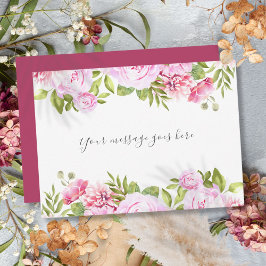 Cartão De Agradecimento Mensagem Personalizada Jardim de Rosas