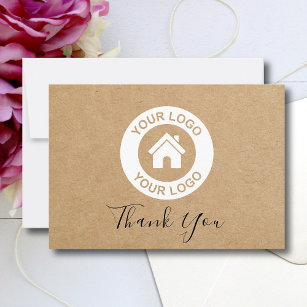 Cartão De Agradecimento Mensagem simples do logotipo de negócios personali