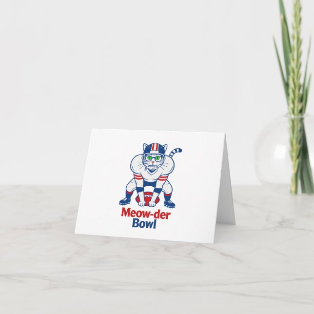 Cartão De Agradecimento Meow-der Bowl  (Frente)