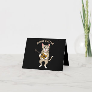 Cartão De Agradecimento Meow Guitar Cute Cat Tocando Violão Gatinhos Engr