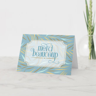 Cartão De Agradecimento Merci Beaucoup French Blue Botanic