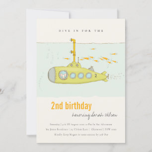 Cartão De Agradecimento Mergulhe No Submarino Submarino De Qualquer Idade