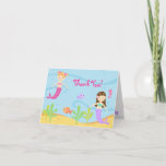 Cartão De Agradecimento Mermaid BIrthday Kids dobrados Obrigado Nota Placa<br><div class="desc">Sereia Sob O Mar Dobrado Obrigado Nota Cartões</div>