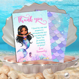 Cartão De Agradecimento Mermaid - Under the sea Birthday