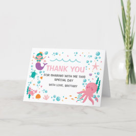 Cartão De Agradecimento Mermaid Under the Sea The sea thank you card