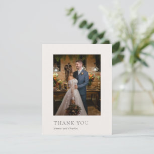 Cartão De Agradecimento Merrin Neutral Elegant Wedding