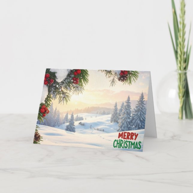 Cartão De Agradecimento Merry Christmas Greeting Card Romans 6:23 (5x7) (Frente)