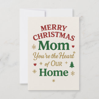 Cartão De Agradecimento Merry Christmas Mom Card