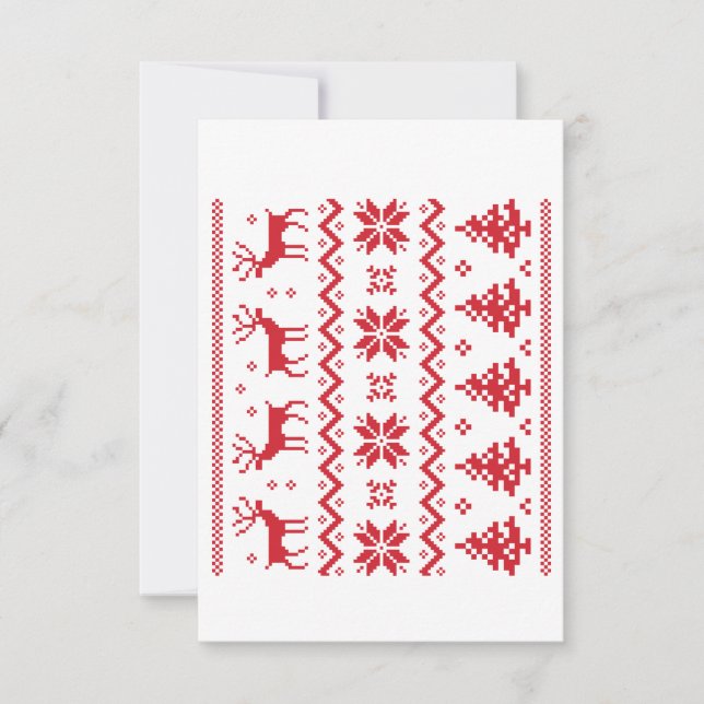 Cartão De Agradecimento Merry Christmas pattern 4 (Frente)