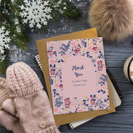 Cartão De Agradecimento Merry Christmas Woodland Friends in Winter Forest 