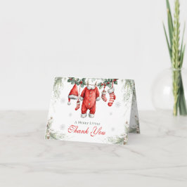 Cartão De Agradecimento Merry Little Baby Shower Santa Clothesline