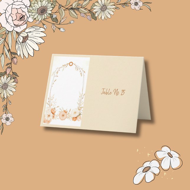 Cartão De Agradecimento Mesa de Frame de Casamento Floral com Cozy Rustic (Criador carregado)