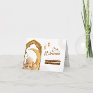 Cartão De Agradecimento Mesquita Elegante de Papercut e Crescente Dourado