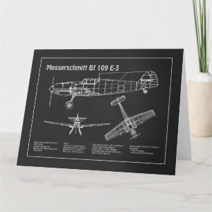Cartão De Agradecimento Messerschmitt Bf 109 - Airplane Blueprint PD