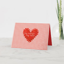 Cartão De Agradecimento Meu Hartjie Meu Liefie Aplicação de Coração em Car