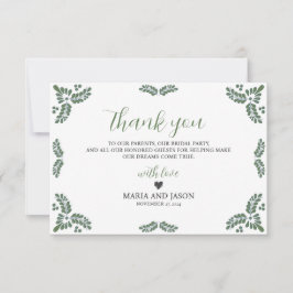 Cartão De Agradecimento Mexican Talavera Green Floral Minimalist Wedding
