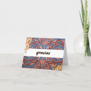 Cartão De Agradecimento mexicano peculiar gracias simples, espanhol