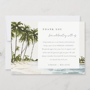 Cartão De Agradecimento Miami Florida Watercolor Palm Landscape Wedding