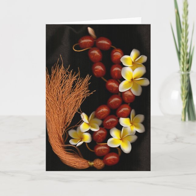 Cartão De Agradecimento Miçanga & flores (Frente)