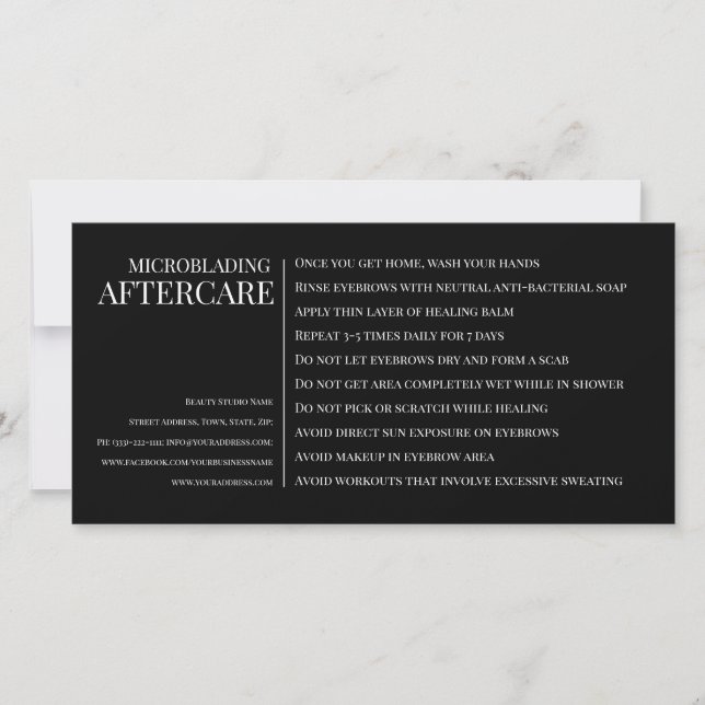 Cartão De Agradecimento Microbexiga de sobrancelha - Preto Horizontal (Frente)