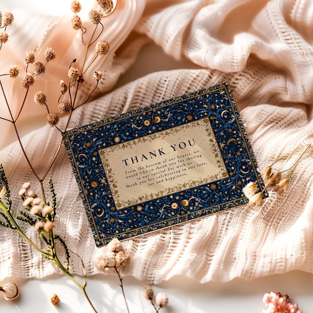 Cartão De Agradecimento Midnight Stars Celestial Wedding (Criador carregado)