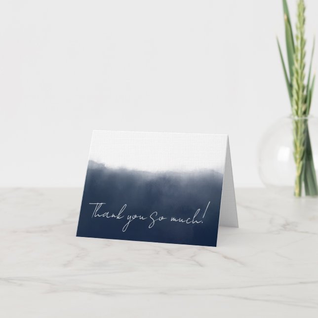 Cartão De Agradecimento Midnight Watercolor (Frente)