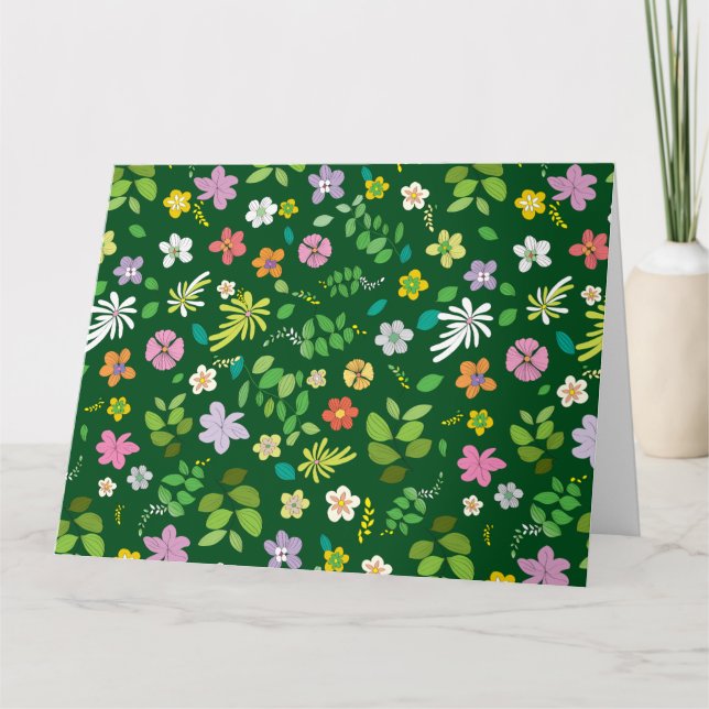 Cartão De Agradecimento Minha Design de Flor 4 (Frente)